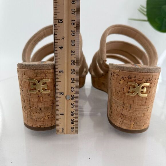 Sam Edelman Women's Yuki Sandals Size 11 Suede Strappy Cork Wedge Platform - Picture 10 of 14